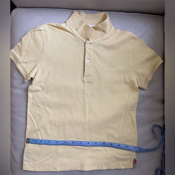 Burberry Yellow Polo T Shirt with 2 Buttons / Logo  (Unisex) Size 8Y - Picture 4 of 6